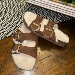 New! Sherpa/fur lined sandals!